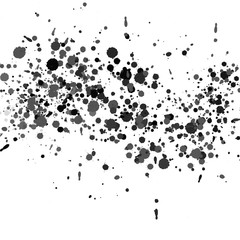 Obraz premium Isolated artistic black watercolor and ink splatter textures and decorative elements on white wall background.