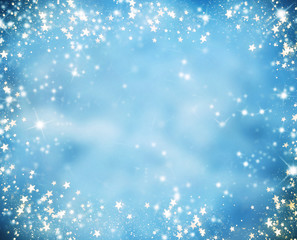 Abstract Christmas background with glitter stars
