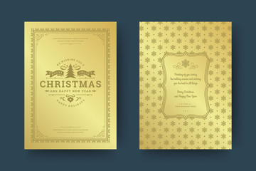 Christmas greeting card design template vector illustration.