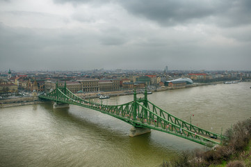Fototapeta premium Budapest, Liberty Bridge, skyline