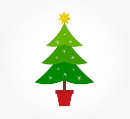 Decorated Christmas tree icon