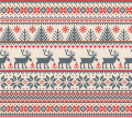 Ugly sweater Merry Christmas Happy New Year seamless pattern frame.