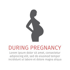 Pregnancy. Pregnant woman Vector sign for web graphic.