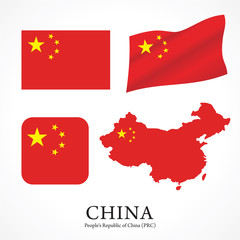 Flag China set vector