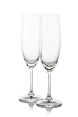 Empty champagne flutes