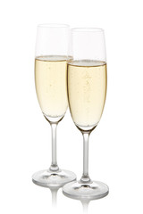 Two wineglasses with champagne