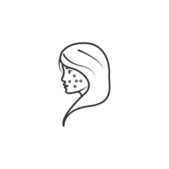 Girl with a rash on her face icon. Element of woman makeup icon for mobile concept and web apps. Detailed Girl with a rash on her face icon can be used for web and mobile