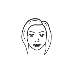 Girl face icon. Element of woman makeup icon for mobile concept and web apps. Detailed Girl face icon can be used for web and mobile