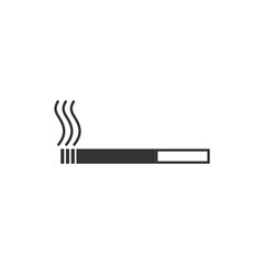 Cigarette. Black Icon Flat on white background