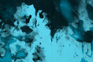 pretty aged light blue randomly painted canvas, fabric with color paint spots and blots texture for any purposes.