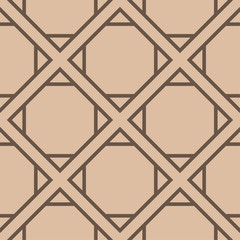 Geometric ornament. Beige and brown seamless pattern