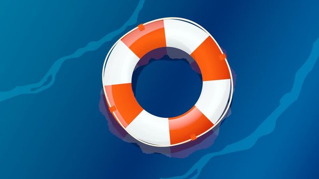 Bou&eacute;e de sauvetage &agrave; la mer (animation en boucle)