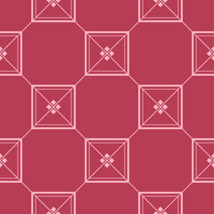 Red geometric ornament. Seamless pattern