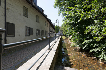 Fototapeta na wymiar River Abzucht flowing through the center of Goslar, Germany