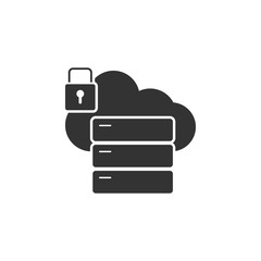 Locked cloud server icon. Element of internet security icon for mobile concept and web apps. Detailed Locked cloud server icon can be used for web and mobile