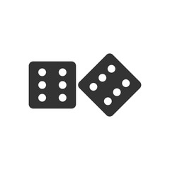 Dices. Black Icon Flat on white background
