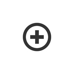 Medical cross. Black Icon Flat on white background