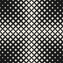 Halftone seamless texture with floral geometric shapes, carved crosses