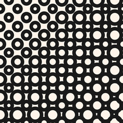 Vector halftone pattern. Geometric seamless texture with morphing round shapes