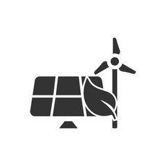 Eco Energy Saving. Black Icon Flat on white background