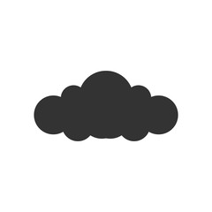 Cloud. Black Icon Flat on white background