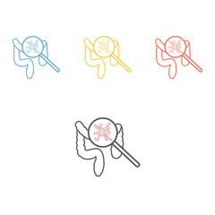 Gut flora. Bacteria line icon. Vector sign for web graphic.