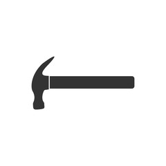 Hammer. Black Icon Flat on white background