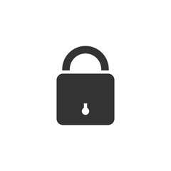 Lock. Black Icon Flat on white background