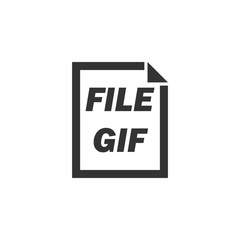GIF File. Black Icon Flat on white background