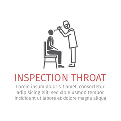 Eye test icon. Inspection throat. Vector sign for web graphic.