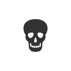 Skull. Black Icon Flat on white background