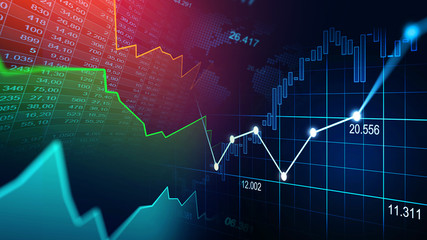 Stock market or forex trading graph in graphic concept