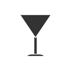 Martini Glass. Black Icon Flat on white background
