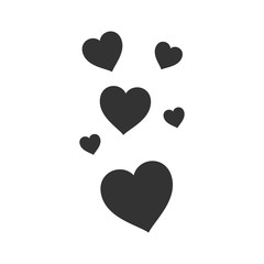 Like, Heart Love. Black Icon Flat on white background