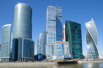 Fototapeta na wymiar Moscow, Russia - April 9, 2018: Towers of the Moscow international business center 