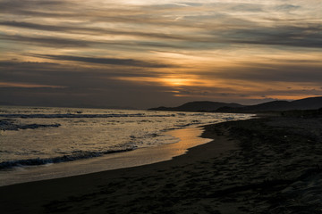 Castiglione della Pescaia Tuscany, Italy - sunset on the beach