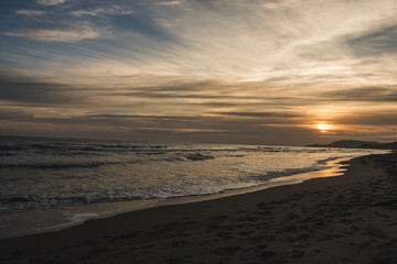 Fototapeta na wymiar Castiglione della Pescaia Tuscany, Italy - sunset on the beach