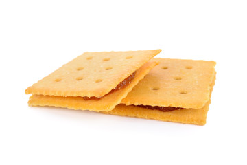 pineapple square biscuit on white background