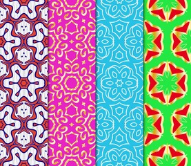 Set of Seamless vector pattern. Geometric ornament. linear background, lace texture, tribal ethnic arabic, fashion decorative ornament