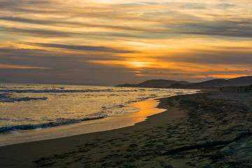 Castiglione della Pescaia Tuscany, Italy - sunset on the beach