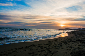 Obraz premium Castiglione della Pescaia Tuscany, Italy - sunset on the beach