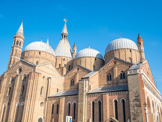 PADUA, ITALY: Facade of the Basilica of Saint Anthony, iconic landmark and sightseeing in Padua, Italy. It's one of the eight international shrines recognized by the Holy See