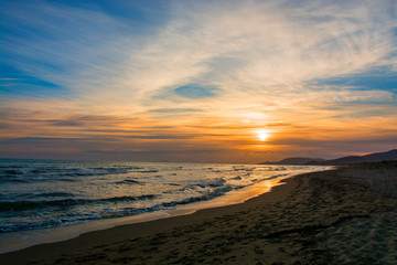 Castiglione della Pescaia Tuscany, Italy - sunset on the beach