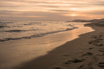 Castiglione della Pescaia Tuscany, Italy - sunset on the beach