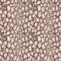 Seamless beige leopard pattern. Animal skin grunge texture. Vector illustration.