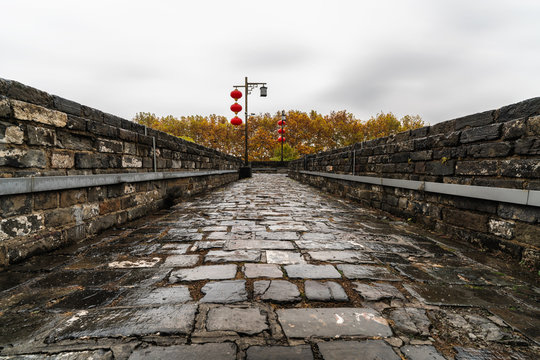 Empty Chinese city wall