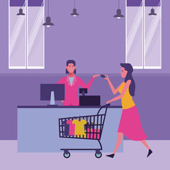 People shopping at supermarket