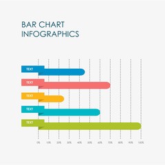 Bar Chart Info graphics Template, Business, Flat Vector Design