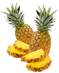 TWO PINEAPPLES CUT OUT