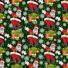 Seamless pattern for Christmas packaging, textiles,  holiday symbols illustration